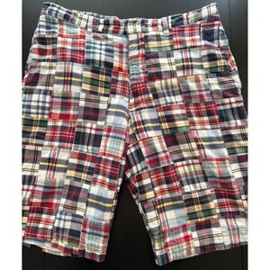 Abercrombie & Fitch Madras Plaid Bermuda Shorts Men 34‎  Full Cotton Lining